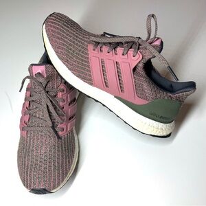Adidas Women’s Ultra Boost 4.0 Pink Olive Running Shoes BB6495 Size- 8